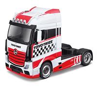 Bburago B18-32201 Street Fire HAULERS Custom CABS Camión Fundido a presión -MB ACTROS GIGASPACE-Modelo de Juguete Coleccionable a Escala 1:43, Varios diseños y Colores
