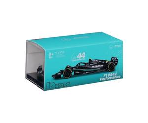 Bburago B18-38081H Mercedes Hamilton 2023 F1 Car con Casco, Negro, 1:43