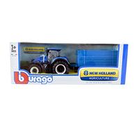 Bburago B18-44060 "New Holland T7040 Farm Tractor and Trailer" Model Toy, 1:32 Scale ( Assorted Model ) , color/modelo surtido