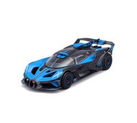 Bburago - Bugatti Bolide con Vitrina de exposición a Escala 1:43, Coche de fundición a presión Azul y Negro, réplica Detallada del hiperdeportivo, Licencia Oficial Bugatti, de colección, 14+