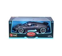 Bburago - Bugatti Divo a escala 1:18, coche de fundición a presión en gris oscuro mate, réplica detallada con puertas y capó que se abren, licencia oficial de Bugatti, hiperdeportivo de colección, 14+