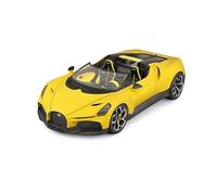 MODELO DE COCHE ESTÁTICO BURAGO BUGATTI W16 MISTRAL 2023 AMARILLO ESCALA 1/18