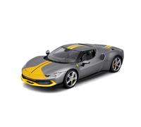 Bburago | 1/18 Ferrari - 296 GTB - Gris y Amarillo | Coche Reproducción Miniatura Escala Infantil | Desde 3 Años y + | 16017GR