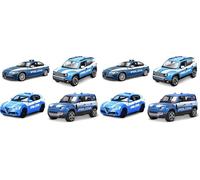 Bburago - Coche de policía - Maqueta a Escala 1:43 (selección aleatoria), diseño Realista con Licencia Oficial de la policía, Edad Recomendada 3+ años (Paquete de 2)