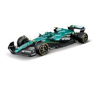 Bburago F1 Aston Martin AMR25#18 Stroll incluye figura piloto de carreras (2025) - Modelo de coche Fórmula 1 escala 1:24, fiel coche de coleccionista, coche de juguete, a partir de 14 años (18-28071S)