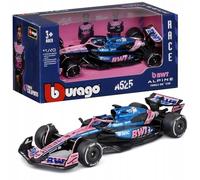 Bburago - F1 BWT Alpine A525 2025#10 Gasly, Coche diecast a Escala 1:43 con Detalles auténticos, réplica F1 Alpine, decoración Azul/Rosa, Licencia Oficial, Edad Recomendada 3+ años