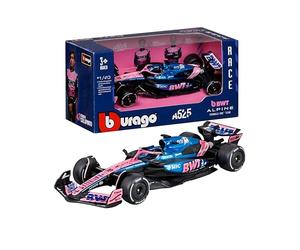 Bburago - F1 BWT Alpine A525 2025#10 Gasly, Coche diecast a Escala 1:43 con Detalles auténticos, réplica F1 Alpine, decoración Azul/Rosa, Licencia Oficial, Edad Recomendada 3+ años