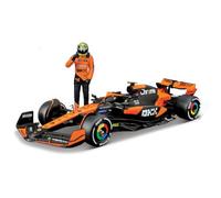 Burago Coche Fórmula 1 McLaren MCL38 Lando Norris GP Miami 2024, 1:24, Réplica Oficial F1 con piloto, Cuerpo Die-Cast, Alta fidelidad en Acabados, Diseño Realista (78506)
