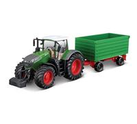 Bburago «FARMLAND Fendt 1050 Vario Tractor, verde, volquete de dos lados - Tractor de juguete de granja con tracción en volante de inercia, tractor de juguete para niños a partir de 3 años (18-31692)