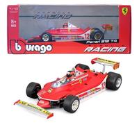 Bburago - Ferrari 312 T4 GP South Africa Winner 1979#12 Gilles Villeneuve, Modelo de Coche a Escala 1:18, réplica histórica con piloto, Detalles cuidados, Licencia Ferrari, Edad Recomendada 14+ años
