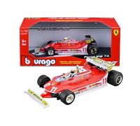 Bburago - Ferrari 312 T4 Short Tail GP Mónaco 1979#11 Jody Scheckter, Coche a Escala 1:18, réplica histórica con piloto y decoración Mónaco, Licencia Oficial Ferrari, Edad 14+ años