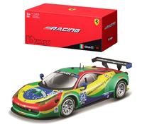 Bburago Ferrari 458 GT3 '15: Maqueta de Coche a Escala 1:43, Serie Ferrari Racing, Caja de Regalo, 12 cm, Verde #64 (18-36305)