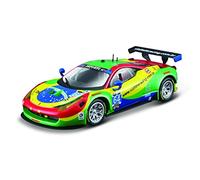 Bburago Ferrari 458 GT3 '15: Maqueta de Coche a Escala 1:43, Serie Ferrari Racing, Caja de Regalo, 12 cm, Verde #64 (18-36305)