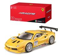 BBurago Modelo de coche a escala Ferrari 488 Challenge 1:43, Serie Racing, Caja regalo Amarillo #1