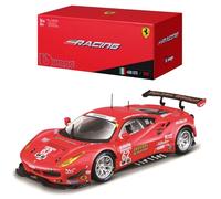 Bburago Ferrari 488 GTE '17: Maqueta de Coche a Escala 1:43, Serie Ferrari Racing, Caja de Regalo, 12 cm, Rojo #62 (18-36301)