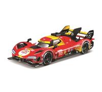 Bburago - Ferrari 499P LMH 24H Le Mans Champion 2024#50 Escala 1:43, Réplica Diecast con Vitrina Transparente, Licencia Ferrari, Edad 14+ Años