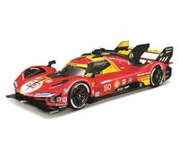 Bburago Ferrari Racing 499P LE Mans HYPERCAR (2024) AF Corse #50 - Estuche rígido de Lujo - Escala 1:18 - Réplica Coleccionable de Coche de Carreras increíblemente Detallada
