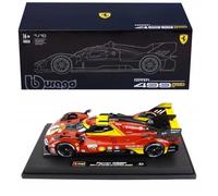 Bburago Ferrari Racing 499P LE Mans HYPERCAR (2024) AF Corse #50 - Estuche rígido de Lujo - Escala 1:18 - Réplica Coleccionable de Coche de Carreras increíblemente Detallada