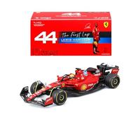 Bburago - Ferrari SF-23 Test Fiorano Lewis Hamilton, Coche diecast a Escala 1:43, réplica Detallada de la Primera Prueba Oficial de 2025, número 44, Vitrina de exposición, Licencia Ferrari, Edad 14+