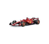 BBurago coche a escala Ferrari SF-24 #16 Charles Leclerc 2024 1:43 casco y vitrina Licencia oficial