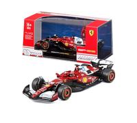 Bburago - Ferrari SF-25 F1 2025#16 Leclerc con Casco, Coche diecast a Escala 1:43, réplica Detallada con Vitrina y Base, Licencia Oficial Ferrari, Edad Recomendada 14+ años