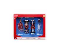 Bburago Ferrari SF-25 - Paquete Doble Fundido a Escala 1:43, Charles Leclerc # 16, diseño de Temporada 2025 y edición Especial del GP de Miami