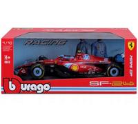 Bburago Ferrari SF24 F1 Miami 2024#Sainz con Casco - Coche en Miniatura Metal 1/18 - Modelo Oficial Ferrari Fórmula 1 Temporada 2024 - Detalles Muy realistas - Edición Coleccionista Ferrari