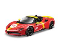 BBURAGO - Ferrari SF90 Stradale Le Mans Escala 1:18, Réplica Diecast con Capó y Maletero Abatibles, Ruedas Amortiguadas, Licencia Ferrari, Edad 3+ Años