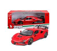 Bburago - Ferrari SF90XX Stradale 2024, Modelo de Coche a Escala 1:18, superdeportivo Rojo Extremo con Puertas, capó y Maletero Que se abren, réplica Detallada, Licencia Ferrari, Edad 36+ Meses