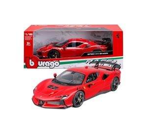 Bburago - Ferrari SF90XX Stradale 2024, Modelo de Coche a Escala 1:18, superdeportivo Rojo Extremo con Puertas, capó y Maletero Que se abren, réplica Detallada, Licencia Ferrari, Edad 36+ Meses