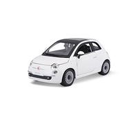 BBurago Coche a escala Fiat 500 (2007) 1:24 Blanco, réplica detallada con puertas y capó abatibles