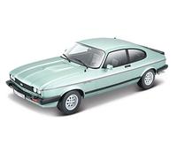 BBurago Modelo a escala Ford Capri (1973) 1:24, puertas abiertas, 19 cm, verde claro mate (18-21093)