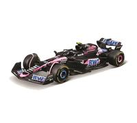 Bburago Fórmula 1 Alpine A524 (2024): Modelo de Coche a Escala 1:43, del Conductor #10 Pierre Gasly, Window Box, 12,5 cm, Negro y Rosa (18-38219G)