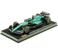 Bburago Fórmula 1 F1 Asto Martin AMR 23 Lance Stroll con Casco (2023) - Escala 1:43 - En réplica Coleccionable de Coche de Carreras Fundido a presión creíblemente Detallada