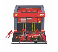 Bburago - Fórmula 1 Pit Stop Ferrari SF24 2024#Sainz - Set 1/43 con 1 Coche de fórmula 1 y Accesorios - Modelo reducido Oficial Ferrari F1 Temporada 2024 - Detalles realistas - Edición coleccionista