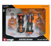 Bburago Fórmula de carreras de metal fundido a presión 1/43 McLaren MCL39 (2025) #4 Lando Norris modelo coleccionable vehículo de juguete para mayores de 14 años
