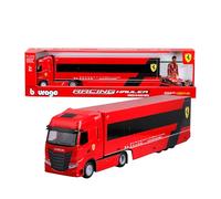 Bburago - Iveco S-Way 570 Racing con Ferrari SF-24#16 Leclerc, Set Diecast a Escala 1:43, Camión Detallado con Coche de F1, Licencias Oficiales de Ferrari e Iveco, Edad Recomendada 3+ Años