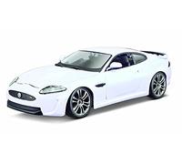 Bburago Jaguar XKR-S: Modelo de Coche a Escala 1:24, Puertas y capó dirigible, 19 cm, Color Blanco (18-21063W)