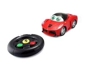 Bburago Junior - My First RC Ferrari - Maqueta Realista de Coche teledirigido, Control Total con Volante, Luces y Sonidos realistas, Licencia Oficial Ferrari, Edad Recomendada: 24+ Meses