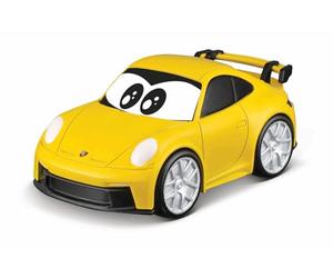 Bburago Junior Porsche 911 GT3 My 1st Collection, 1:43 Escala Die-Cast Car with Dispenser, Interactive Vehicle Toy for Young Collectors, Yellow Or Blue Supplied, 12 Months +