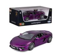 Bburago - Lamborghini Temerario Violeta Metalizado, Coche diecast a Escala 1:18, réplica Detallada con Puertas, capó y Maletero Que se abren, Interior Realista, Edad Recomendada 3+ años