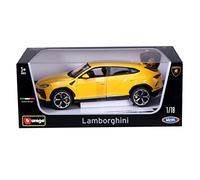 Bburago - Lamborghini Urus, Coche de Metal Fundido a Escala 1:18, Amarillo, a Partir de 3 años