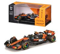 Bburago - McLaren F1 MCL39 2025#4 Norris, Coche diecast a Escala 1:43 con Vitrina expositora, réplica Detallada del F1 McLaren, Base incluida, Licencia Oficial, Edad Recomendada 14+ años
