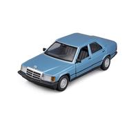 Bburago Mercedes 190E (1987): Modelo de Coche a Escala 1:24, Puertas móviles, Azul (18-21103B)