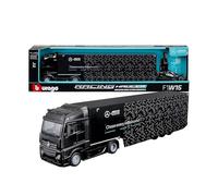 Bburago - Mercedes-AMG Semi Truck con Mercedes W15 (2024) #63 Russell, Set Diecast a Escala 1:44, Camión Detallado con Coche de F1, Licencia Oficial Mercedes, Edad Recomendada 3+ Años