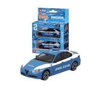Bburago - Pack Doble Policía a Escala 1:43, Alfa Romeo Giulia y Tonale, maquetas Diecast con Licencia Oficial de la Policía y Alfa Romeo, libreas fieles, Edad Recomendada a Partir de 3 años