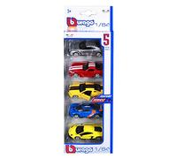 Bburago - Pack Street Fire - Lote de 5 vehículos Miniatura de Metal - Escala 1/64 - Diseño Realista, Colores aleatorios, para niños a Partir de 3 años y coleccionistas - 59031