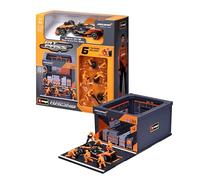 Bburago - Pit Stop McLaren MCL38 (2024) #4 Norris, Set de Juego con Diorama, Vehículo a Escala 1:43 y 6 Mecánicos, Réplica Detallada con Licencia Oficial McLaren, Edad Recomendada 3+ Años