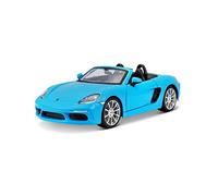 Bburago Porsche 718 Boxster: Modelo de Coche a Escala 1:24, Puertas Abiertas, 19 cm, Azul (18-21087BL)