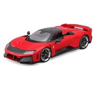 Bburago «Race&Play Ferrari F80, rojo - Supercar modelo 1:24 Die-Cast original coche de juguete con puertas móviles, capó y maletero a partir de 3 años (18-26034)